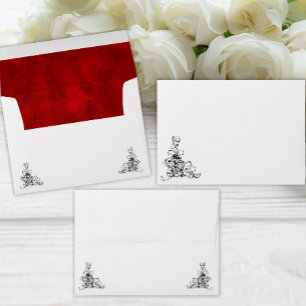 Enveloppe Saveurs noires et Mariage rouge velours