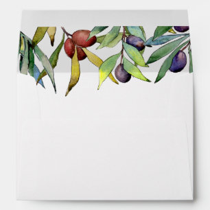 Enveloppe Savoureux Olives Toscane Mariage d'aquarelle