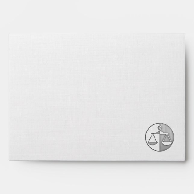 Enveloppe Scales de justice métallurgique broyées (Devant)