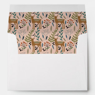Enveloppe Scandi Floral Folial Reindeer Rose Adresse de reto