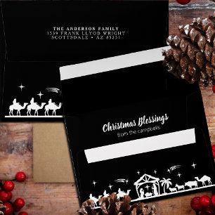 Enveloppe Scène de la Nativité Customisée Noël religieux