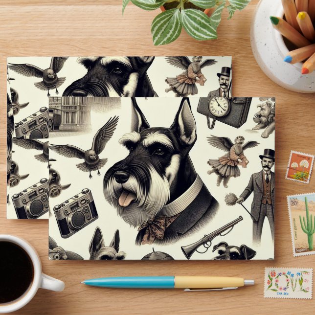 Enveloppe Schnauzer vintage sans joint (Desk)