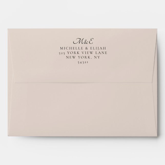 Enveloppe Script Calligraphie Boho Elégant mariage (Dos (Haut rabat))