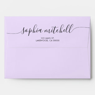 Enveloppe Script Calligraphie Pastel Purple