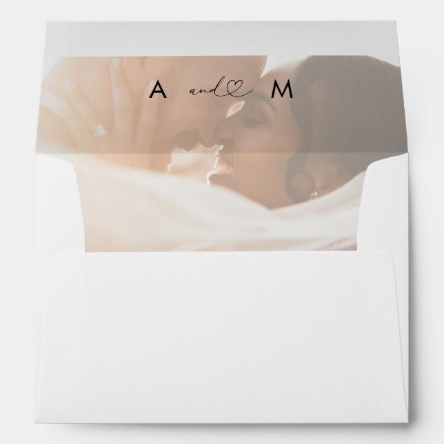 Enveloppe Script de coeur romantique et Mariage de l'appel d (Dos (Bas))