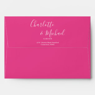 Enveloppe Script de signature moderne Hot rose Adresse de re