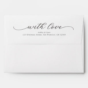 Enveloppe Script élégant avec l'amour préimprimé Adresse de 