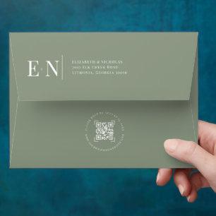 Enveloppe Script élégant   Code QR préadressé avec photo