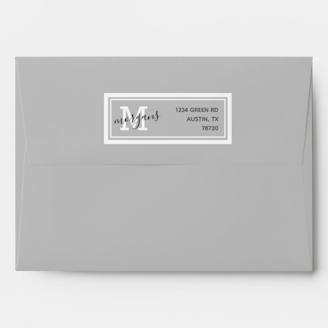Enveloppe Script élégant et moderne | Pré-adressé (Dos (Haut rabat))