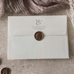 Enveloppe Script élégant   Faire-part de mariage Monogramme 