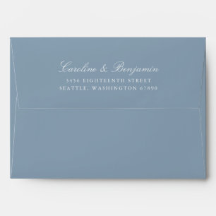 Enveloppe Script formel Élégant Adresse de retour Dusty Blue