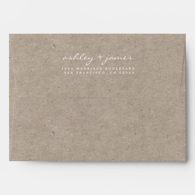 Enveloppe Script Future M. Mme Kraft Mariage Adresse de reto (Dos (Haut rabat))
