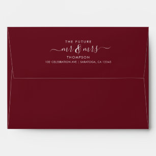 Enveloppe Script Future Mme et M. Burgundy Adresse de retour