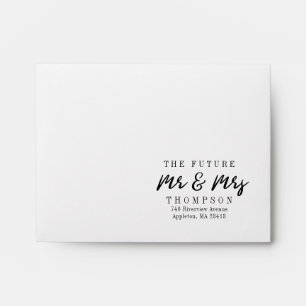 Enveloppe Script futurs Mme et M. Preprinted RSVP