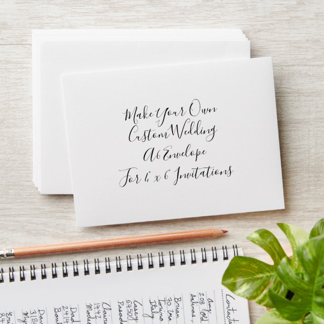 Enveloppe Script Mariage personnalisé 4"x6" Invitations A6 (Stacked)