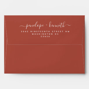 Enveloppe Script minimal Mariage d'art floral   Terracotta I