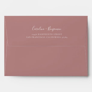 Enveloppe Script minimaliste moderne Boho Dusty Rose Mariage