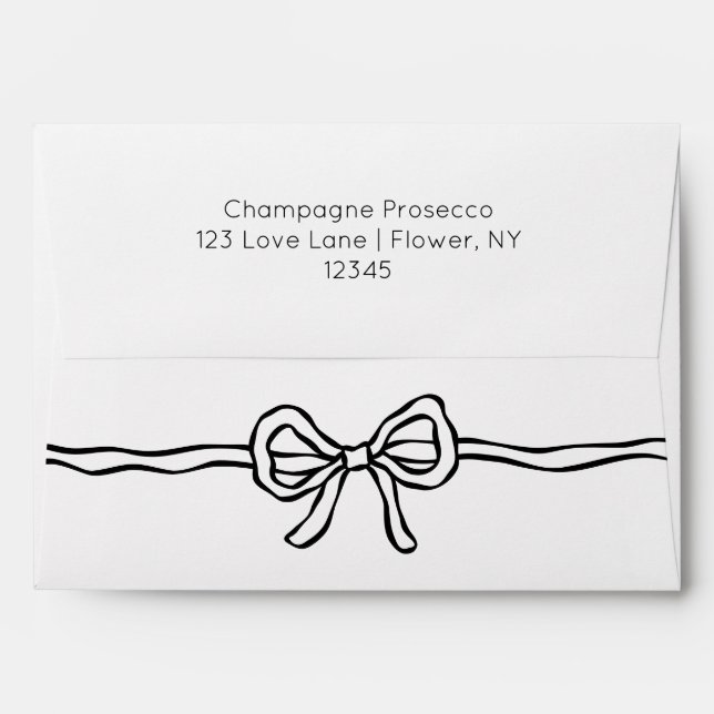 Enveloppe Script moderne Elle noue la Fête des mariées de no (Dos (Haut rabat))