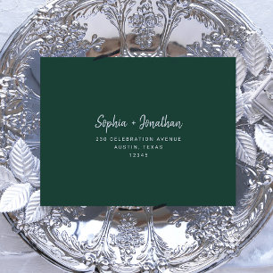 Enveloppe Script moderne Emerald Green   Auto-adresse RSVP