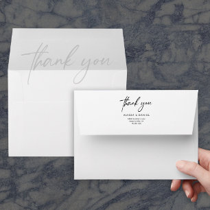 Enveloppe Script moderne minimaliste Mariage merci