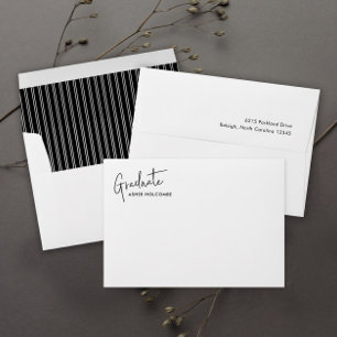Enveloppe Script moderne Simple Graduation Adresse de retour