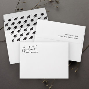Enveloppe Script moderne Simple Graduation Adresse de retour