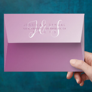 Enveloppe Script Monogramme Mariage Fête des mariées ou anni