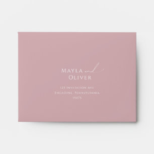 Enveloppe Script Whimsical Rose Dusty Auto-Adressé RSVP