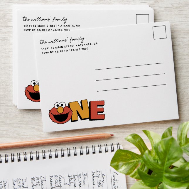 Enveloppe Sesame Street | Elmo - First Birthday Envelope (Stacked)