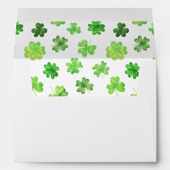 Enveloppe Shamrock Clover St. Patrick's Day Envelope (Dos (Bas))