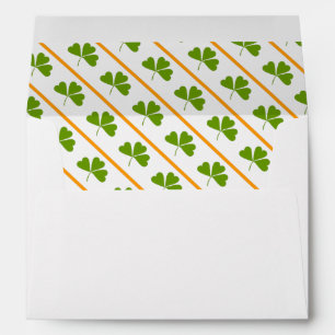 Enveloppe Shamrock et rayures orange de Saint Patrick