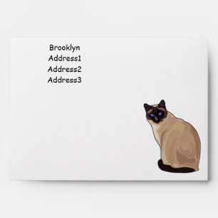 Enveloppe Siamese cat cartoon