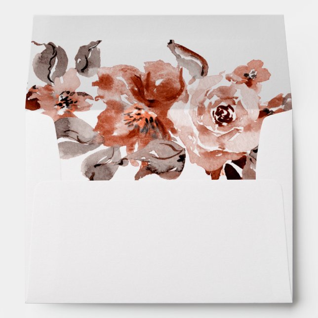 Enveloppe Sienna Floral Faire-part de mariage (Dos (Bas))