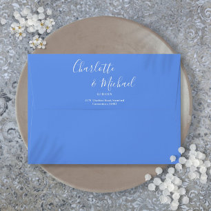 Enveloppe Signature Script Cornflower Blue Return Adresse