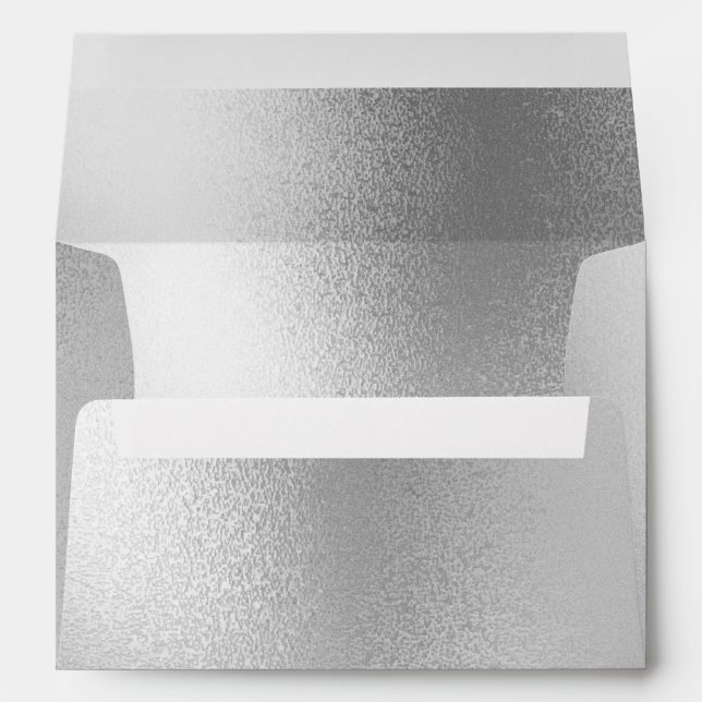 Enveloppe Silver Metallic Moderne Élégant Mariage chic (Dos (Bas))