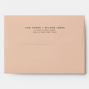 Enveloppe Simple Adresse de Retour Imprimée Champagne Minima