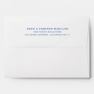 Enveloppe Simple Adresse de Retour Minimaliste Bleue