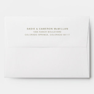 Enveloppe Simple Adresse de Retour Minimaliste Vert Olive