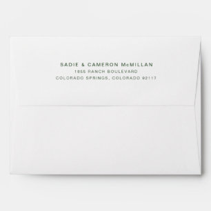 Enveloppe Simple Adresse de Retour Vert Émeraude Minimaliste