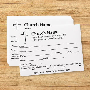 Enveloppe Simple Black Cross Church Tithe Offre Collection