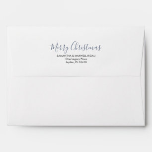 Enveloppe Simple Blanc et Bleu Nuit 5x7 Adresse de Retour