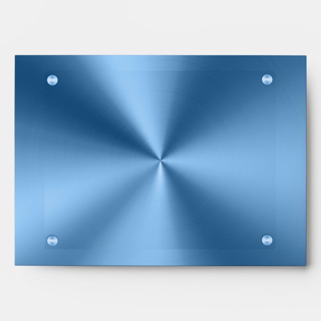 Enveloppe Simple bleu métallique moderne (Devant)