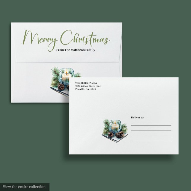 Enveloppe Simple Boho Rustic Pine Wreath Christmas Envelope (Simple Boho Rustic Pine Wreath Christmas Envelope)