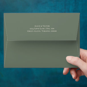 Enveloppe Simple Boho Sage Green Mariage Mailing