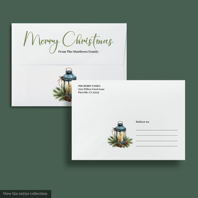 Enveloppe Simple Boho Watercolor Rustic Christmas Mailer (Simple Boho Watercolor Rustic Christmas Mailer)