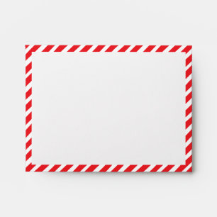 Enveloppe simple bonbon rayée et rouge brillante