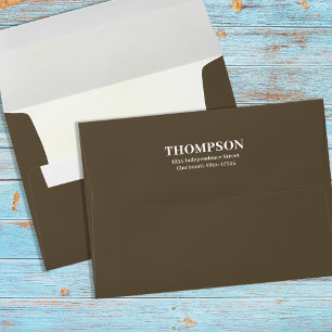 Enveloppe Simple Brown Minimaliste Crème Adresse de retour