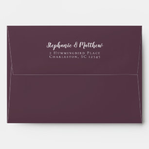 Enveloppe Simple Cassis Violet Mariage Blanc Adresse de Reto