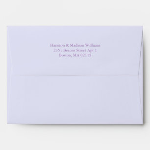 Enveloppe Simple classique lavande lilas personnalisé élégan