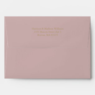 Enveloppe Simple classique or poussiéreux rose coutume éléga